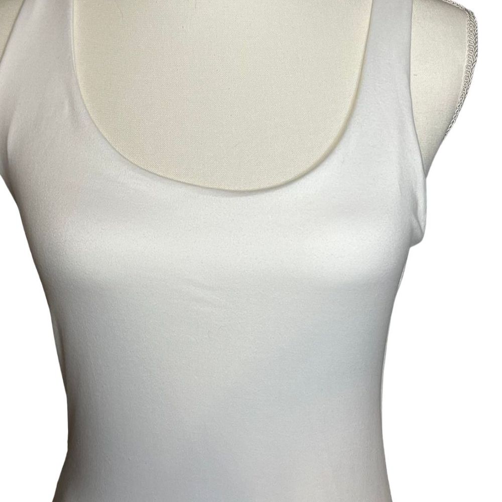 Sincerely Jules Women's Medium White Polyester Spandex Tank top bodysuit